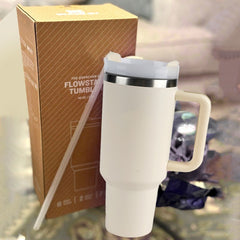 40oz Stainless Steel Vacuum Flask with Straw and Handle