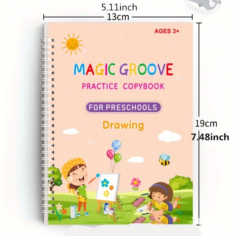 Large Reusable Handwriting Practice Book Set with 4 Books
