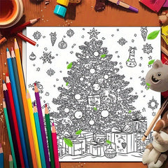 Deluxe Christmas Tree Paint By Number Coloring Book 22 Page
