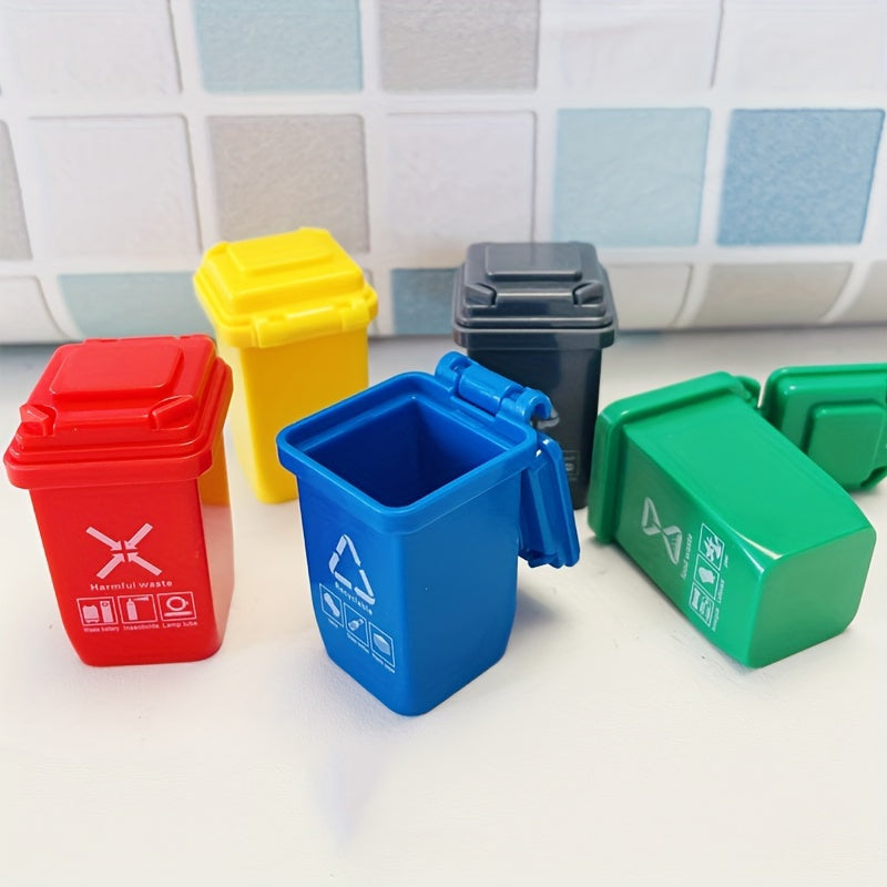 Dollhouse Trash Cans with Removable Lids - Play House Decor and Accessories