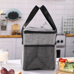 Insulated Lunch Bag Love MAMA Portable Cooler Tote Grey Thermal Food