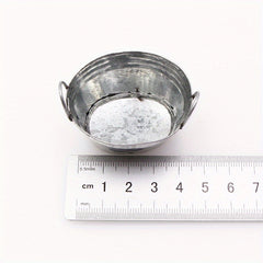 Miniature Iron Buckets & Basins Set for Dollhouse, Succulent Planters & Props