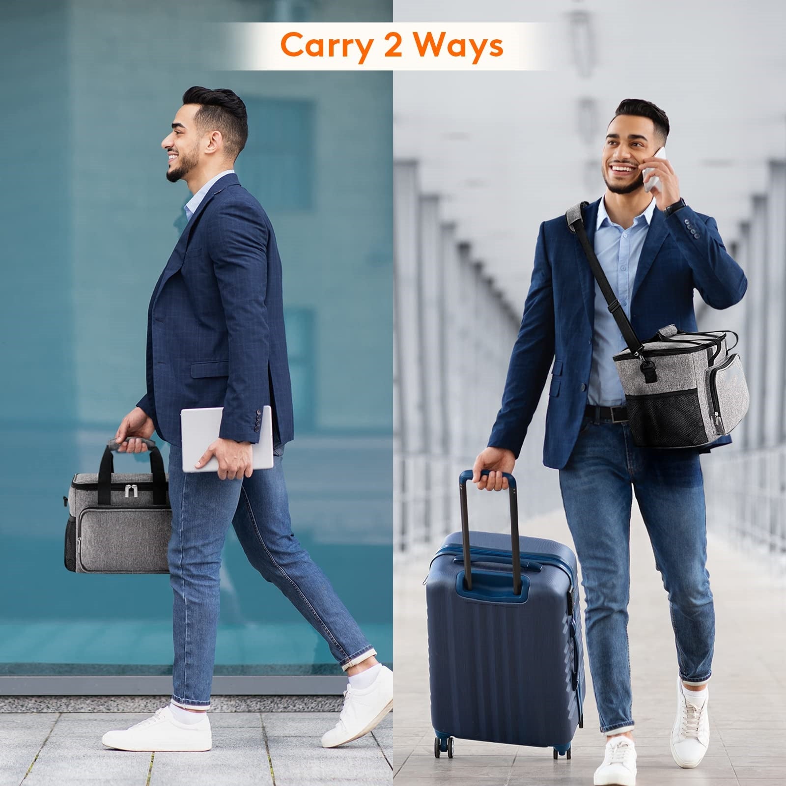 15L Insulated Lunch Bag Adjustable Strap Waterproof Oxford Cloth Cooler