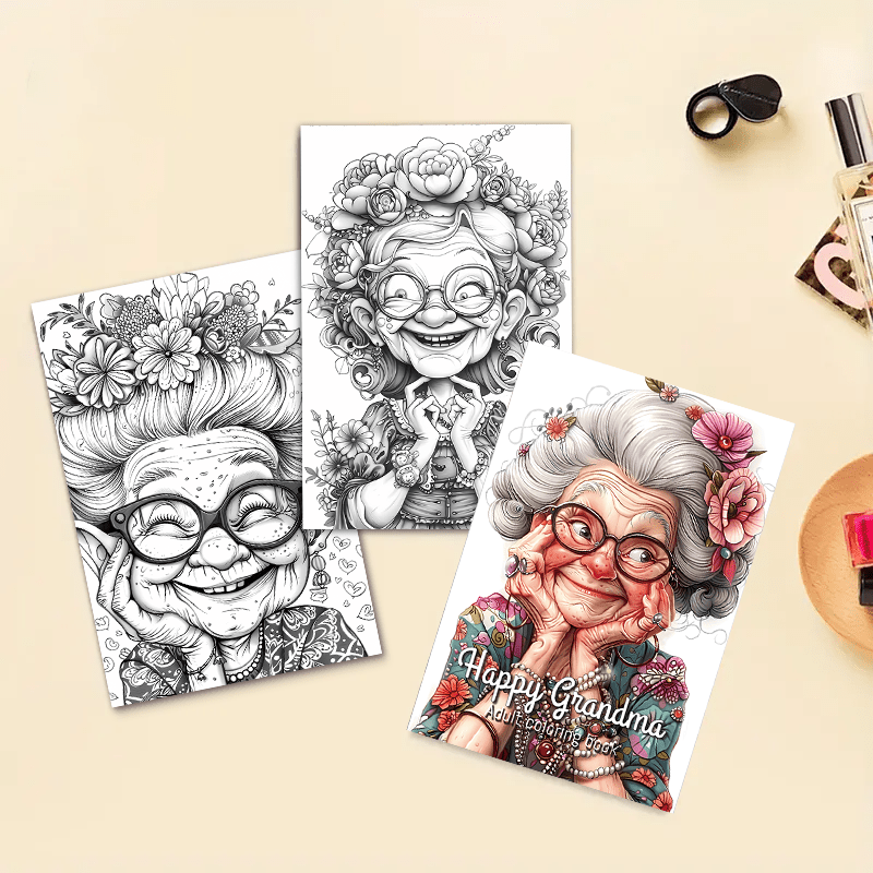 Happy Grandma Coloring Book Deluxe Edition - 22 Pages
