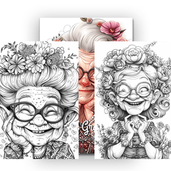 Happy Grandma Coloring Book Deluxe Edition - 22 Pages