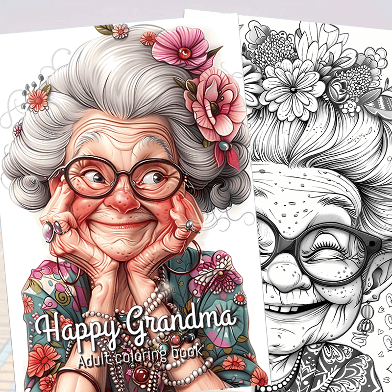 Happy Grandma Coloring Book Deluxe Edition - 22 Pages