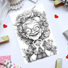Happy Grandma Coloring Book Deluxe Edition - 22 Pages