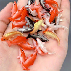 10pcs Mixed Koi Goldfish Plastic Dollhouse Fish Tank Aquarium Decor
