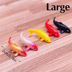 10pcs Mixed Koi Goldfish Plastic Dollhouse Fish Tank Aquarium Decor