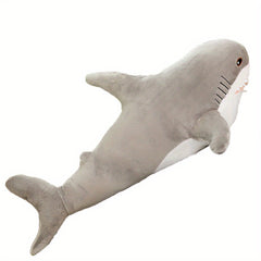 XL Plush Shark Stuffed Animal Soft Fabric Grey/Pink