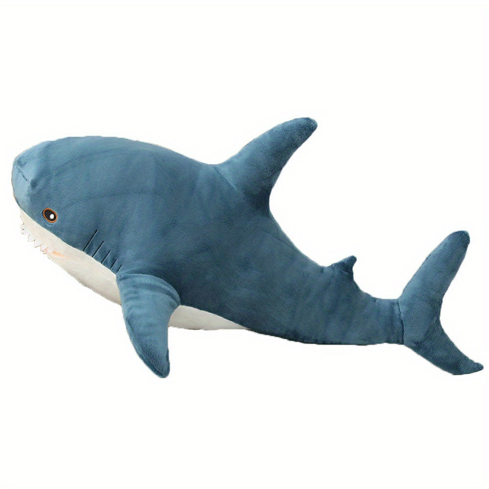 XL Plush Shark Stuffed Animal Soft Fabric Grey/Pink