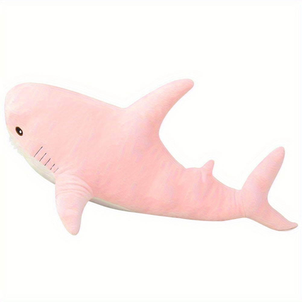 XL Plush Shark Stuffed Animal Soft Fabric Grey/Pink