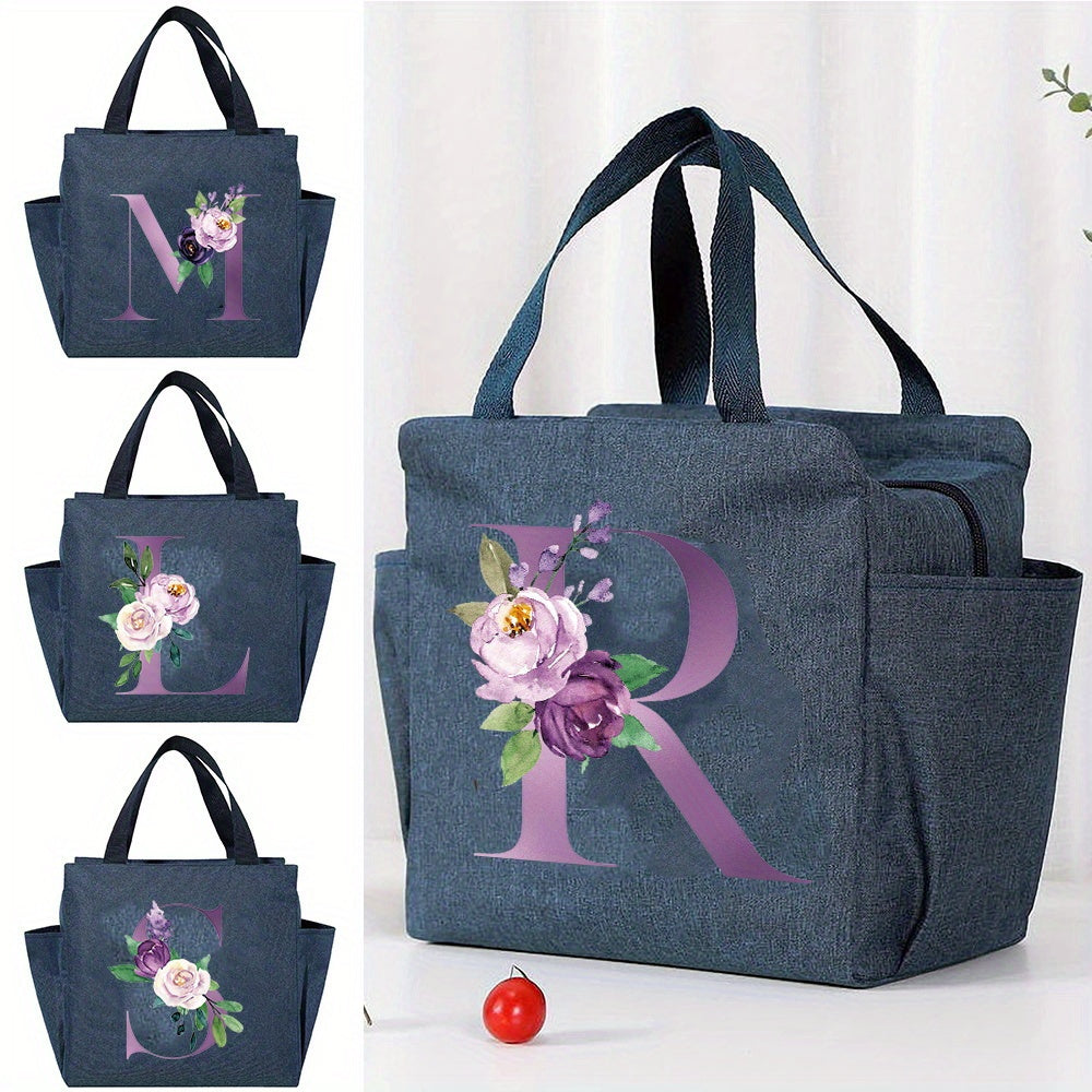 Floral Monogram Insulated Lunch Bag & Tote