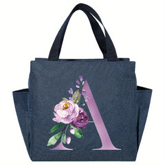 Floral Monogram Insulated Lunch Bag & Tote