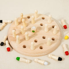 Wooden Memory Matching Game for Kids Circular Board Focus Training Toy