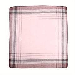 12pcs Men's Polyester Handkerchiefs Striped Checked Brown Pink Gray Soft