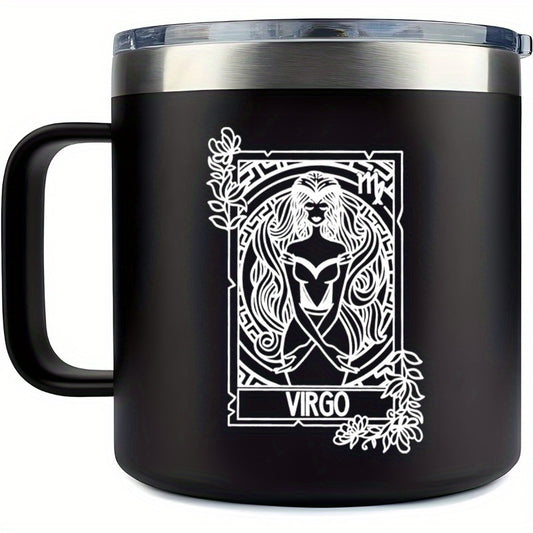 Virgo Zodiac Insulated Mug 14oz Double Walled Stainless Steel Travel Cup
