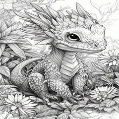 Magical Dragon Coloring Book - Deluxe Edition with 22 Thick Pages
