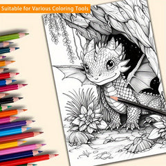 Magical Dragon Coloring Book - Deluxe Edition with 22 Thick Pages