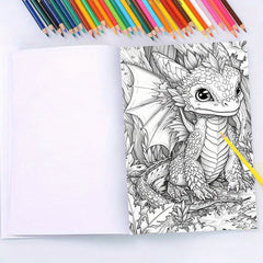 Magical Dragon Coloring Book - Deluxe Edition with 22 Thick Pages