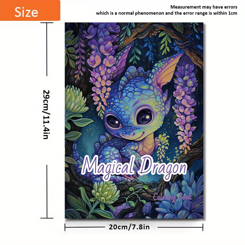 Magical Dragon Coloring Book - Deluxe Edition with 22 Thick Pages