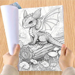 Magical Dragon Coloring Book - Deluxe Edition with 22 Thick Pages