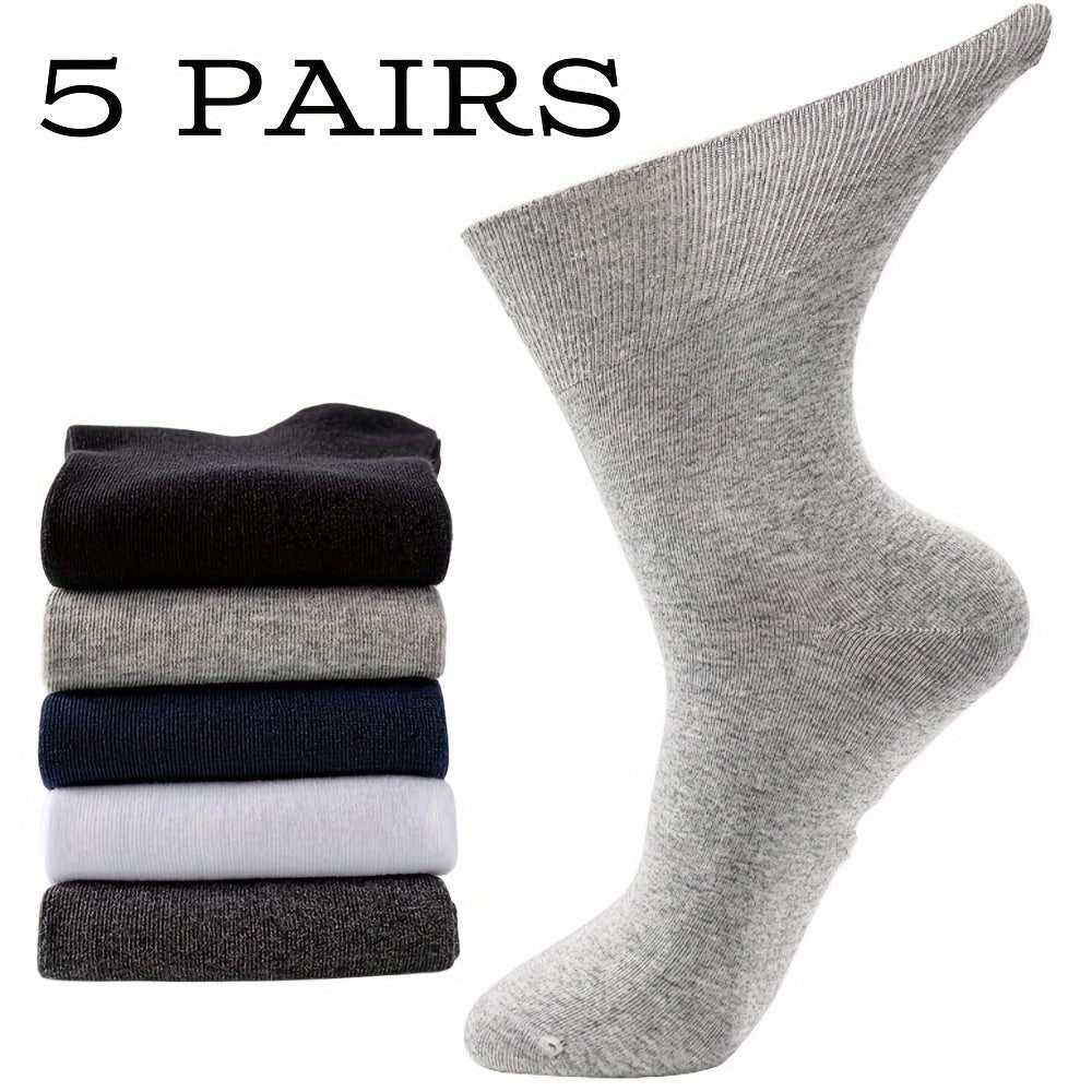 5 Pairs Comfort Stretch Knit Crew Socks Ideal Gift for Men & Women