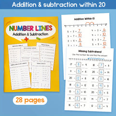 LACHILLY Number Lines Addition & Subtraction Workbook for Ages 6-12