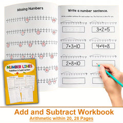 LACHILLY Number Lines Addition & Subtraction Workbook for Ages 6-12