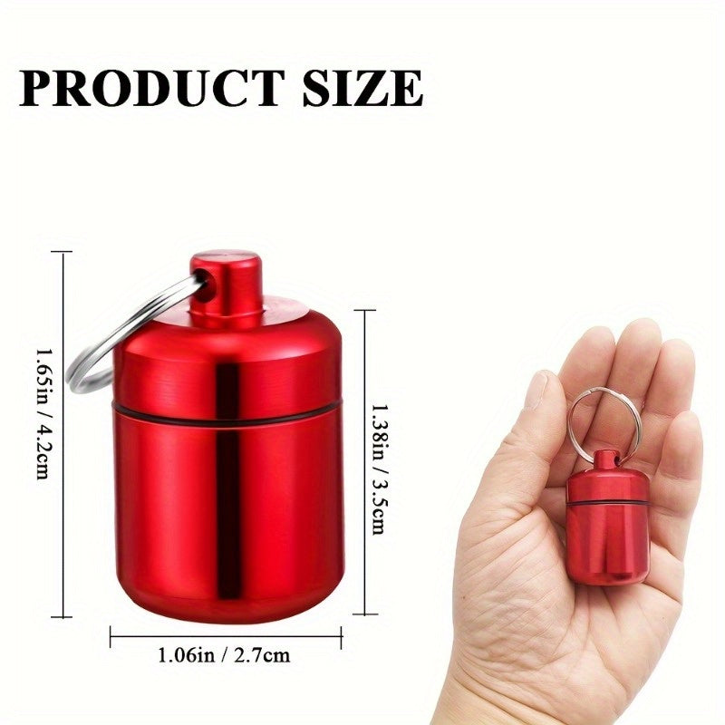 Waterproof Pill Container Mini Box Keychain Metal Organizer Portable Pocket