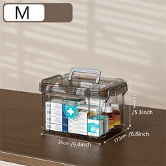 Plastic Medicine Organizer Double Layer Storage Box - Water Resistant