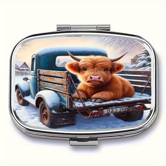 Niuniu Pill Box 2 Compartment Rectangular Decorative Organizer