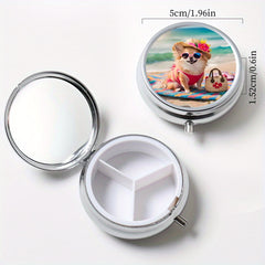 Beach Puppy Pattern Pill Boxes - Set of 2