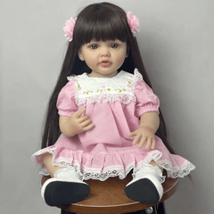 Realistic Pink Princess Doll with Long Hair, Clothes & Accessories