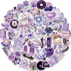 56pcs Purple Minimalist Sticker for Various Uses