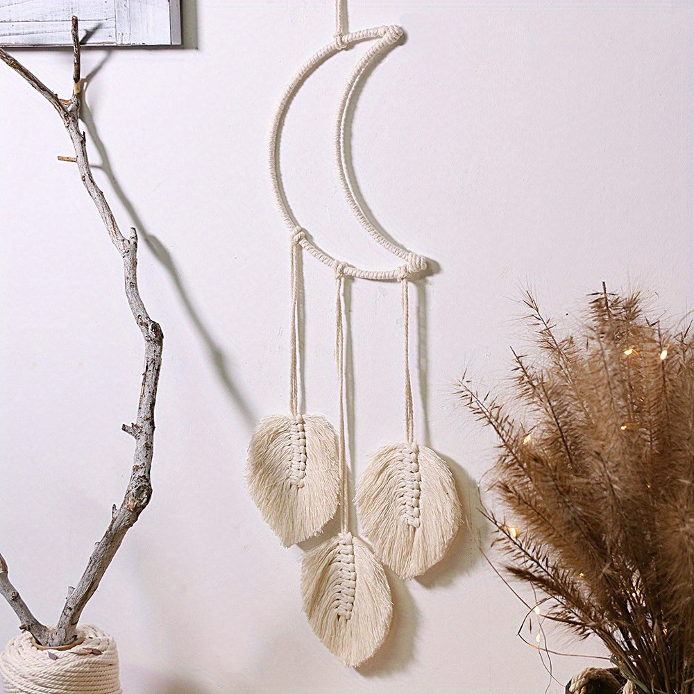 Bohemian Handwoven Star Dream Catcher Moon Tapestry Wall Hanging