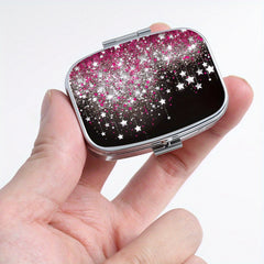 2PCS Star Glitter Pill Box Set Metal Medication Organizers