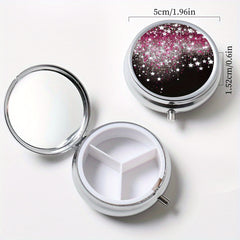 2PCS Star Glitter Pill Box Set Metal Medication Organizers