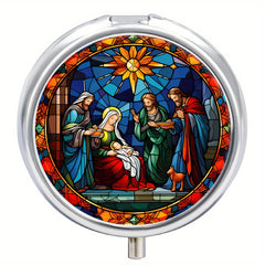 Retro Jesus Pill Box 3 Compartment Medicine Organizer
