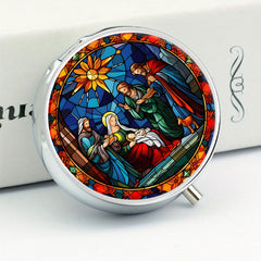 Retro Jesus Pill Box 3 Compartment Medicine Organizer