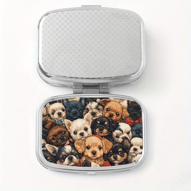 Charming Puppy Print Pill Organizer for Travel