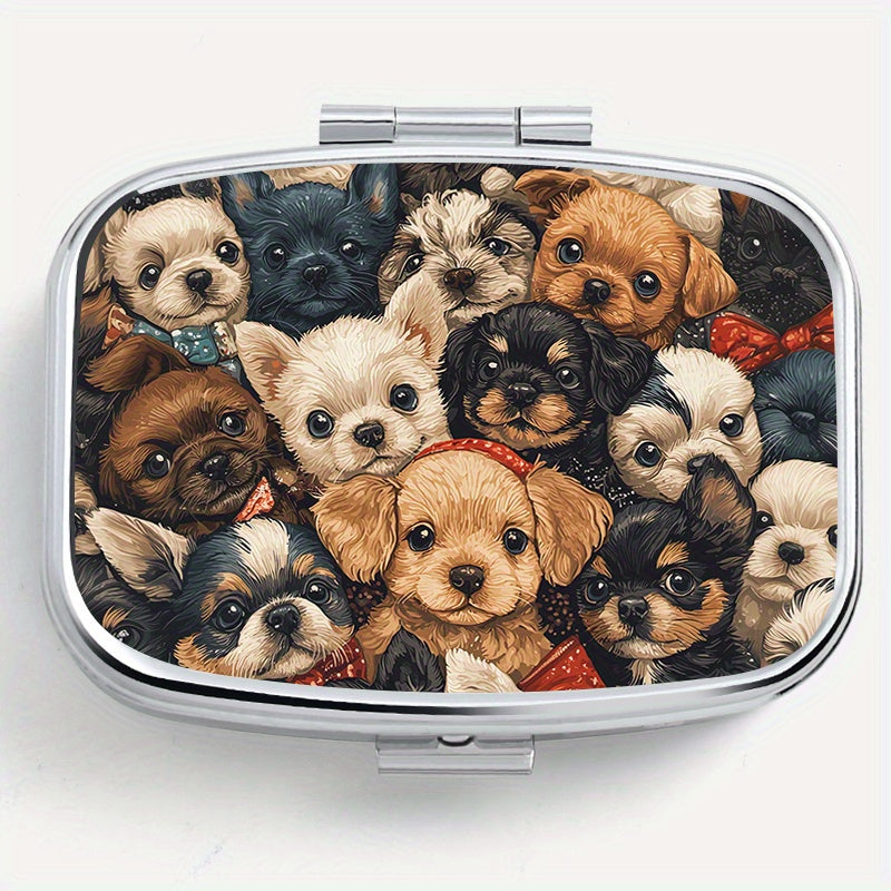 Charming Puppy Print Pill Organizer for Travel