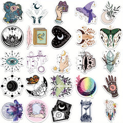 50pcs Witchy Vinyl Stickers Reusable Halloween Assorted Colors