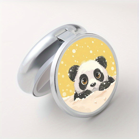 Snow Panda Round Medicine Box 3 Compartment Pill Box Portable