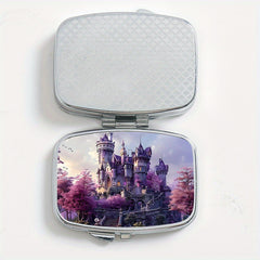 Castle Pattern Printed Medicine Box Two Compartment Pill Box