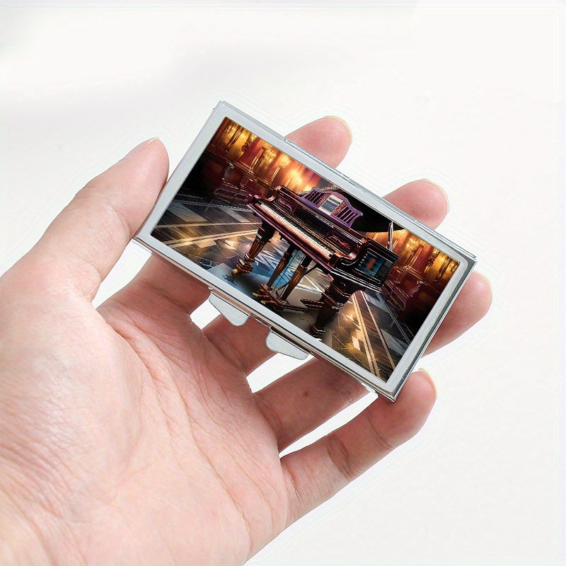 Piano Pattern Printed Rectangular Pill Box Mini Portable Pill Box