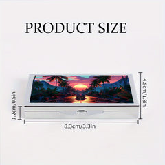 Highway Sunset Pattern Rectangular Medicine Box 7 Compartment Pill Box