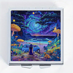 Compact 4 Compartment Pill Organizer with Seaside Portable Medicine Box