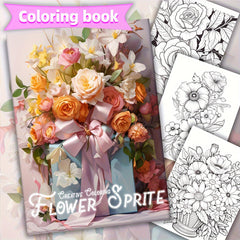 Flower Elf Coloring Book Deluxe Edition Emotional Release Gift 22 Pages 29x20cm