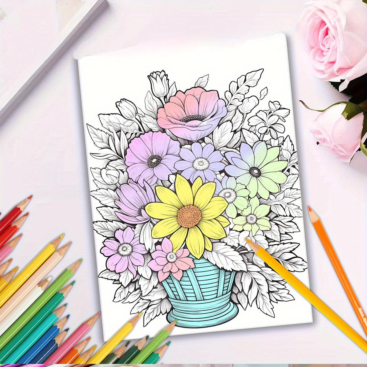Flower Elf Coloring Book Deluxe Edition Emotional Release Gift 22 Pages 29x20cm